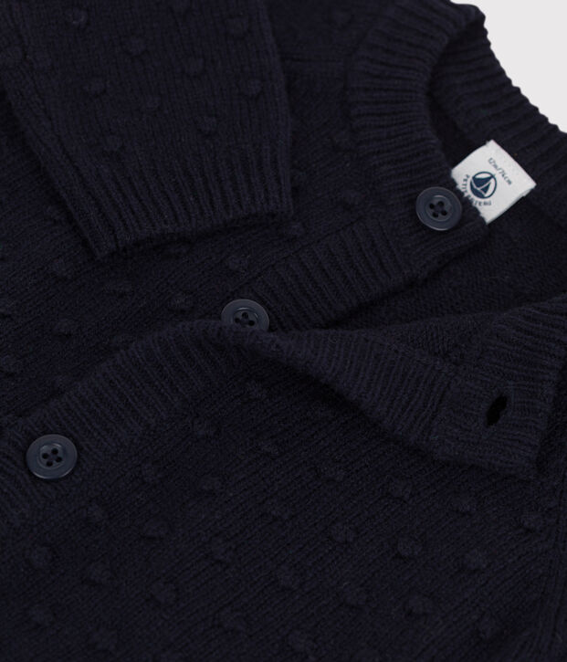 Cardigan b&eacute;b&eacute; en tricot en laine bleu