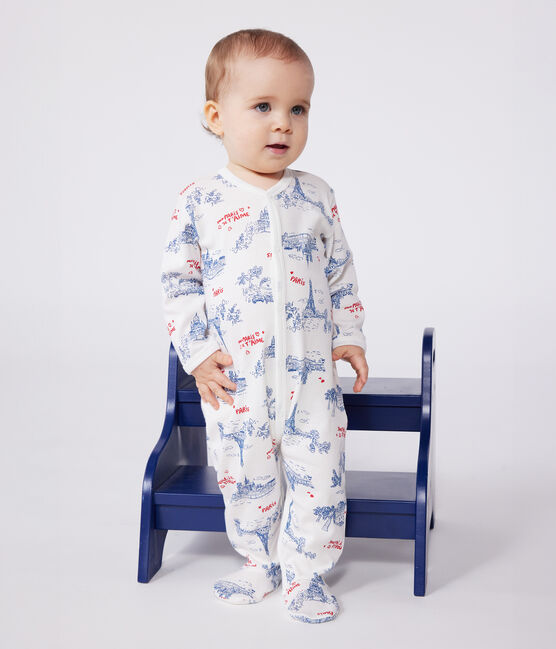 Pyjama bébé en coton Paris blanc MARSHMALLOW/blanc MULTICO