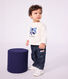 Tee-shirt b&eacute;b&eacute; en coton manches longues uni &agrave; motif