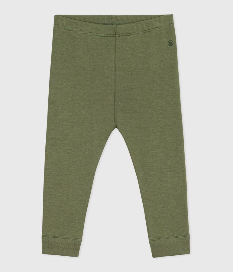 Legging b&eacute;b&eacute; en coton uni vert OLIVINE
