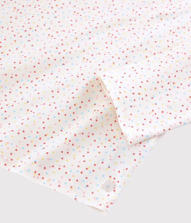 Pyjama pois multico fille - femme en coton biologique blanc/multicouleur