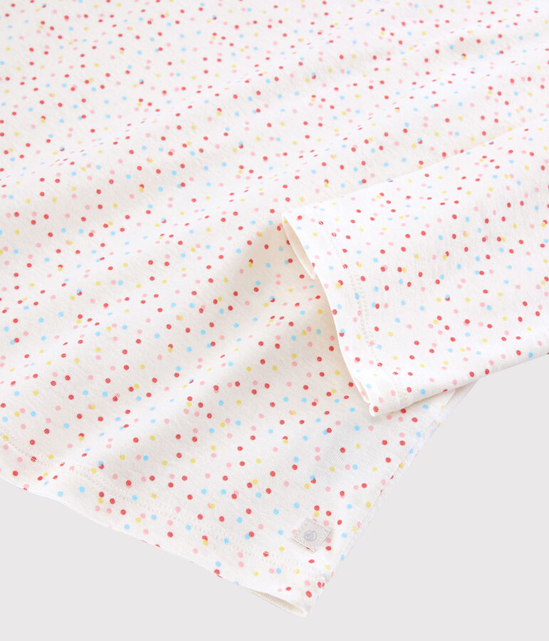 Pyjama pois multico fille - femme en coton biologique blanc/multicouleur