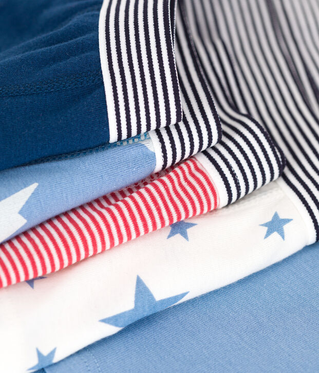 Lot de 5 boxers enfant en coton imprim&eacute; multicouleur