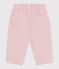 Pantalon bébé en velours uni et poche arrière brodée rose JOLI