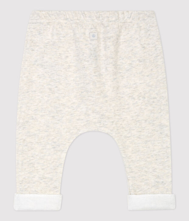 Pantalon b&eacute;b&eacute; gris chin&eacute; en jersey de coton biologique beige chin&eacute;