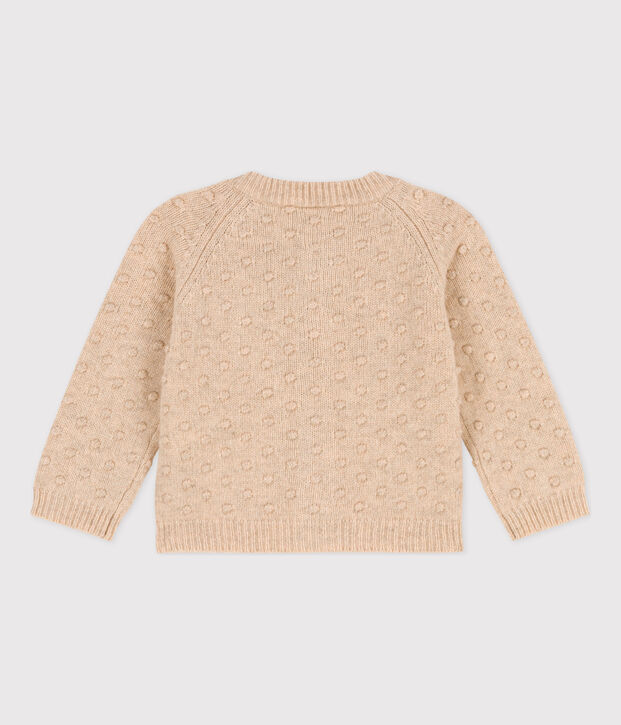 Cardigan b&eacute;b&eacute; en tricot en laine &eacute;cru