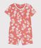 Pyjacourt Hawaï petite fille en coton rose PAPAYE/ MULTICO