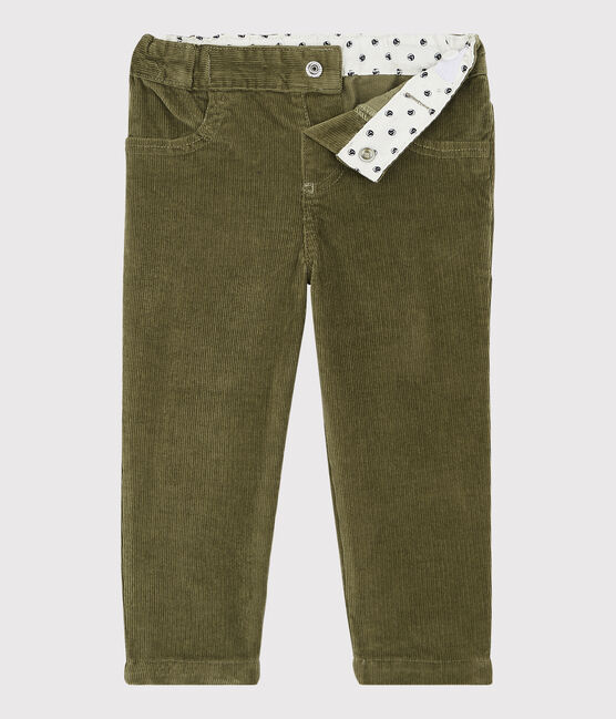Pantalon en velours bébé. vert MILITARY