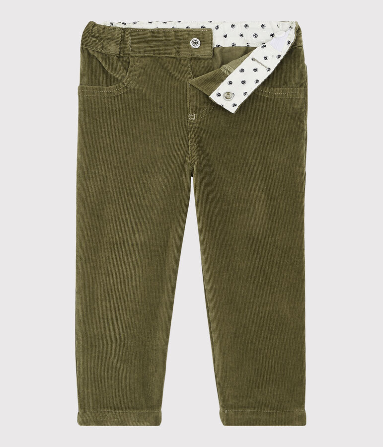 Pantalon en velours b&eacute;b&eacute;. vert MILITARY