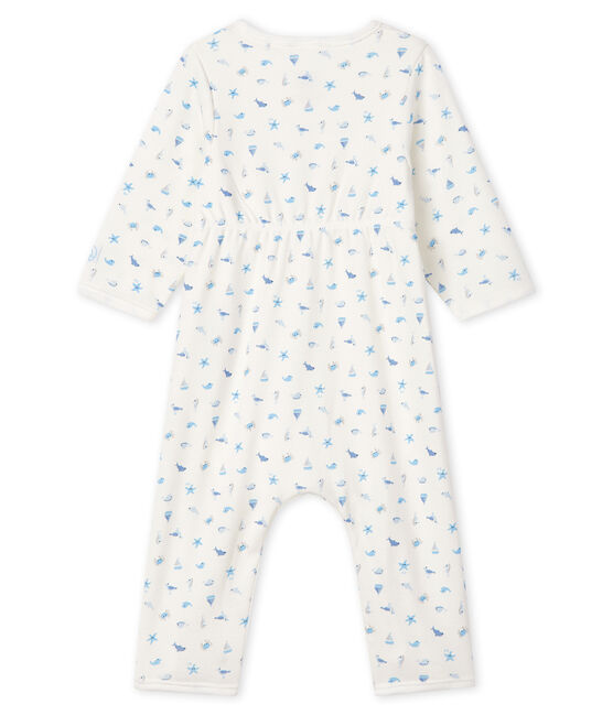 Bodyjama sans pieds bébé en côte blanc MARSHMALLOW/blanc MULTICO