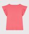 Tee-shirt enfant manches courtes en coton uni rose