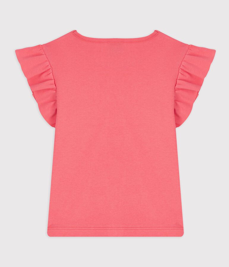 Tee-shirt enfant manches courtes en coton uni rose