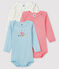 Lot de 3 bodies manches longues bébé fille variante 1