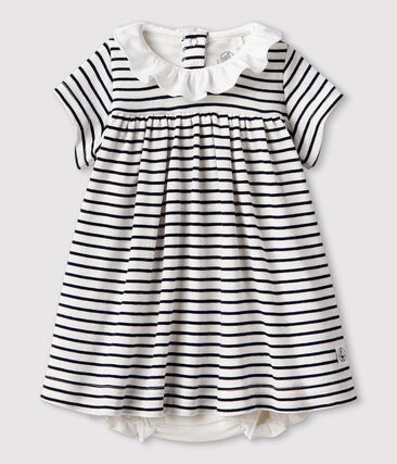 PETIT BATEAU - Robe body manches courtes bébé fille en côte