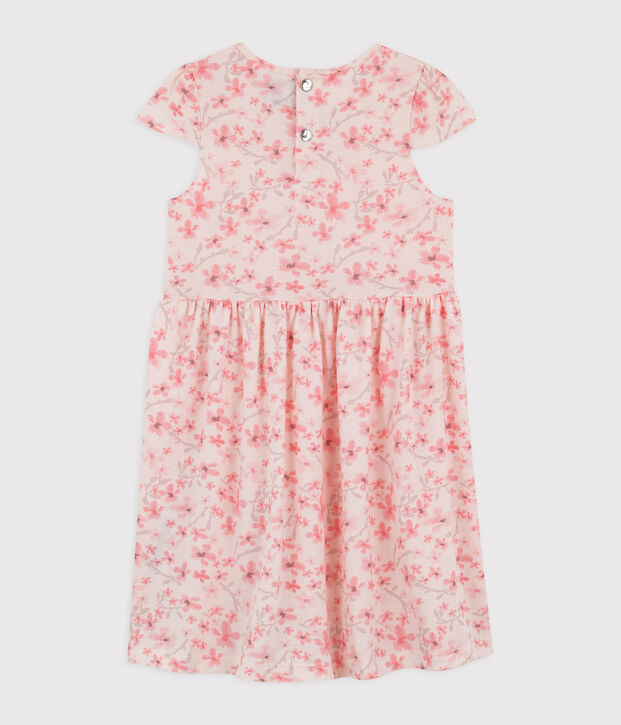 Robe c&eacute;r&eacute;monie en jersey piqu&eacute; enfant fille rose/multicouleur
