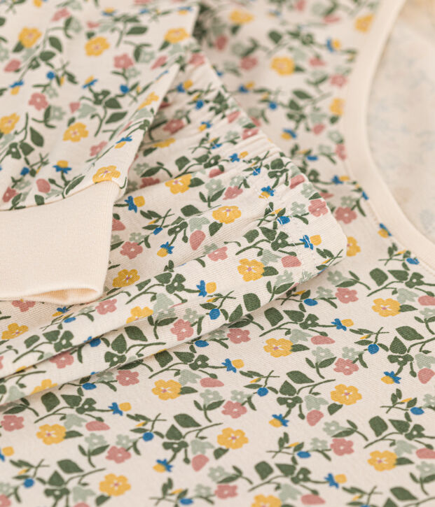 Pyjama en coton motif floral femme &eacute;cru/multicouleur