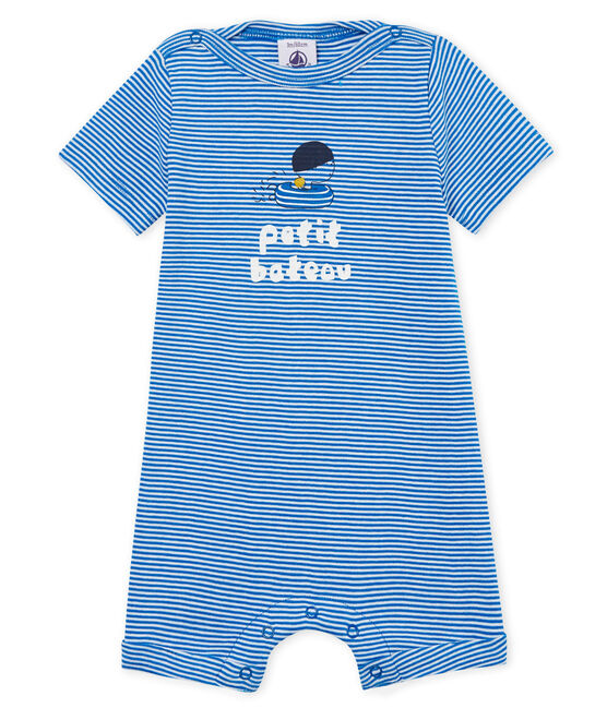 Combicourt bébé garçon milleraies bleu RIYADH/blanc MARSHMALLOW