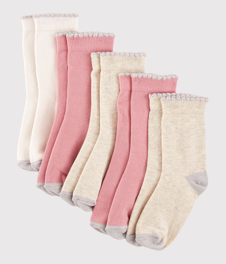 Lot de 5 paires de chaussettes enfant fille multicouleur