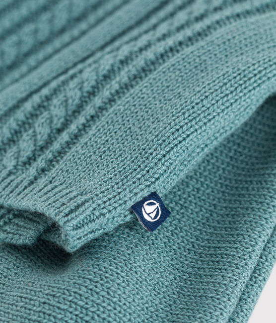 Cardigan en laine et coton bébé vert PAUL