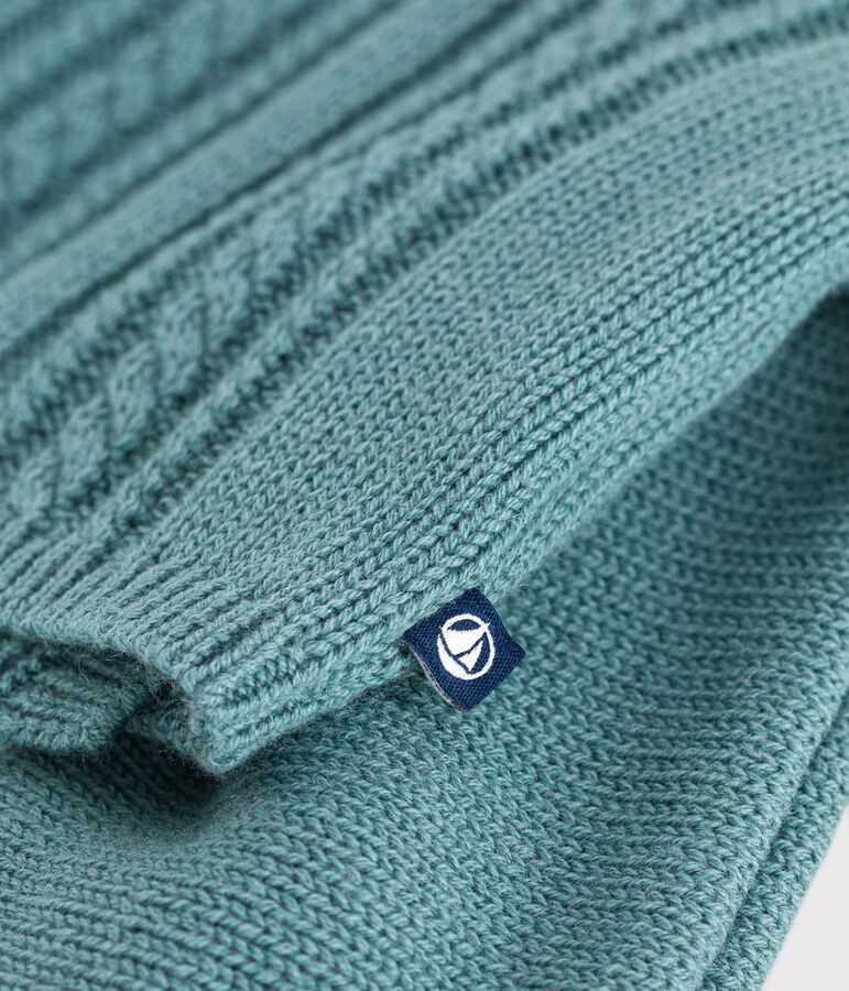 Cardigan en laine et coton b&eacute;b&eacute; vert PAUL