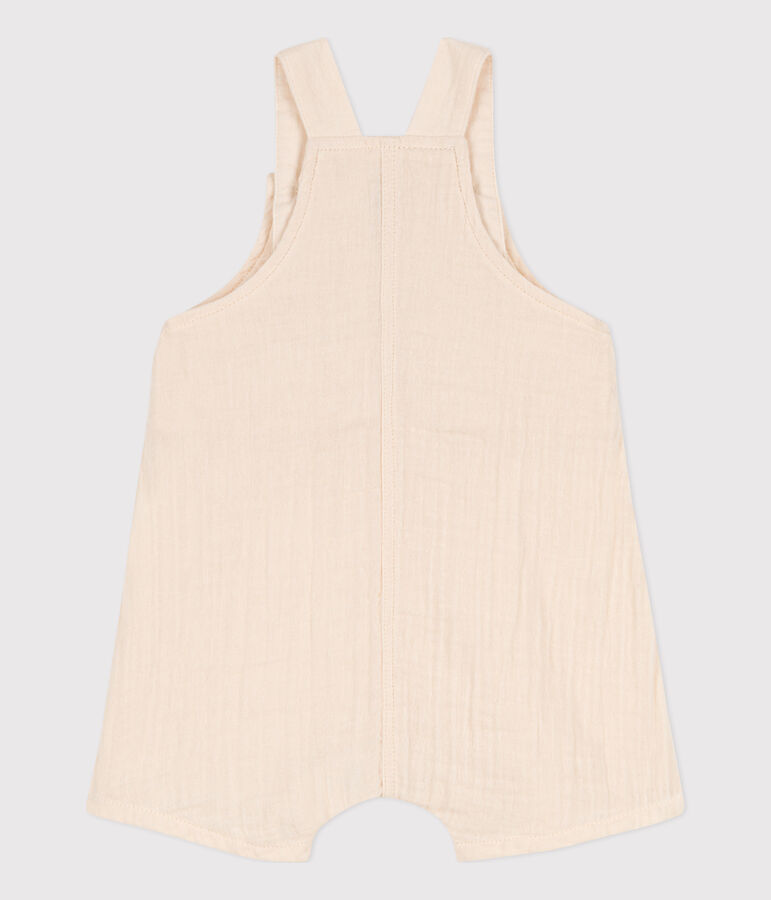 Salopette courte en gaze de coton b&eacute;b&eacute; &eacute;cru AVALANCHE