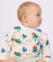 Sweatshirt &agrave; capuche b&eacute;b&eacute; en coton imprim&eacute; &eacute;cru/multicouleur