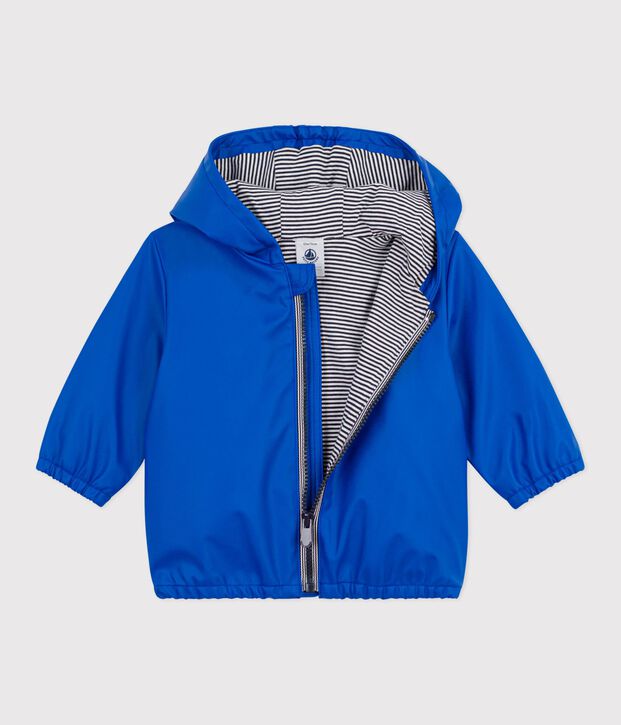 Blouson b&eacute;b&eacute; en PU uni bleu vif