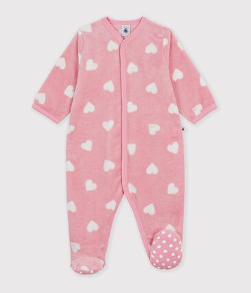 Surpyjama bébé en polaire imprimé cœurs