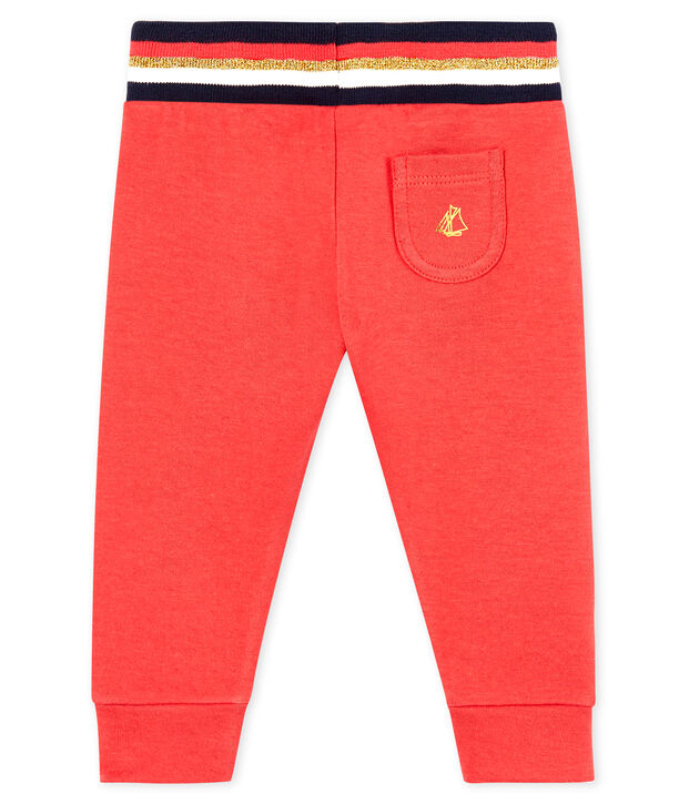 Pantalon b&eacute;b&eacute; fille en tubique rouge