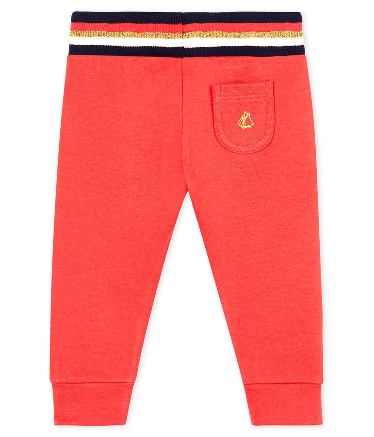 Pantalon b&eacute;b&eacute; fille en tubique rouge