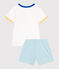 Pyjama short enfant en coton blanc MARSHMALLOW/blanc MULTICO