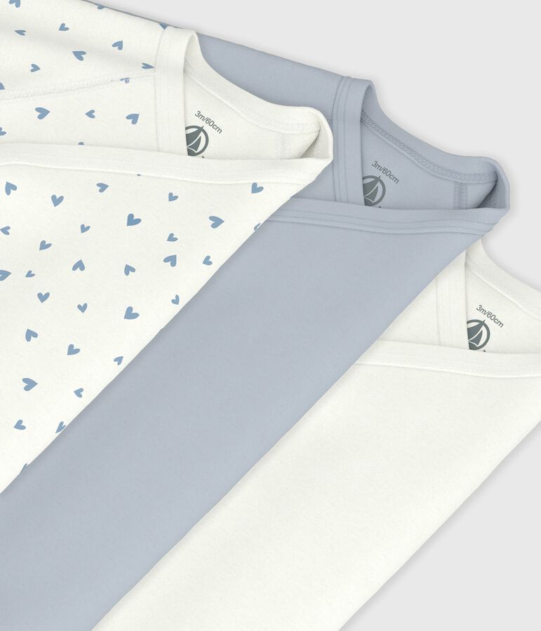 Lot de bodies crois&eacute;s manches longues en coton imprim&eacute; b&eacute;b&eacute; variante 1