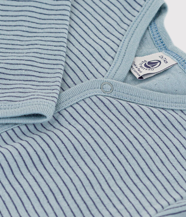 Dors-bien ray&eacute; en tubique bleu/bleu/bleu