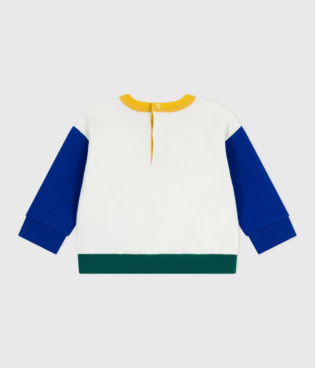 Sweatshirt b&eacute;b&eacute; en coton colorblock &eacute;cru/multicouleur