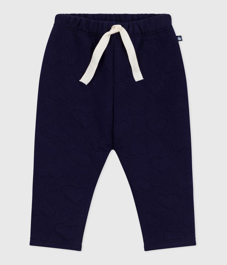 Pantalon b&eacute;b&eacute; en coton &eacute;pais &agrave; motifs c&oelig;urs bleu SOIR