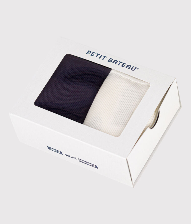 Lot de 2 culottes taille haute femme en coton &eacute;lasthanne variante 1