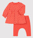 Robe legging à pois bébé fille en coton biologique
