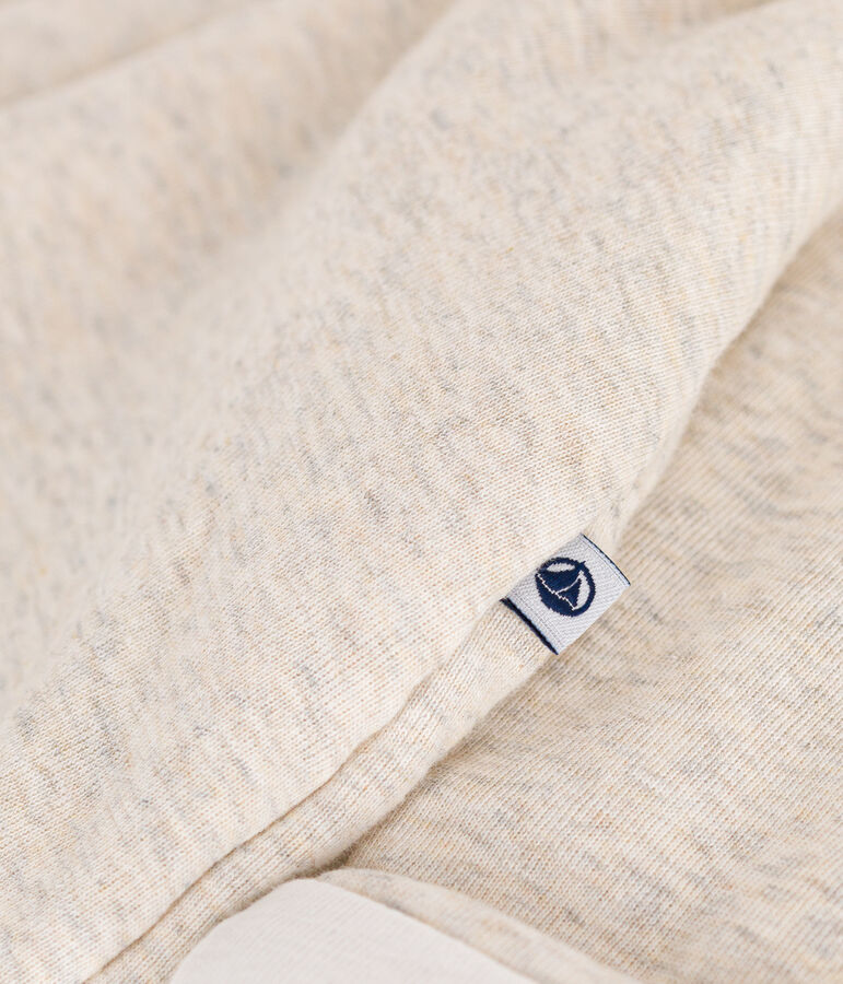 Combinaison longue ouatin&eacute;e &agrave; capuche en coton b&eacute;b&eacute; beige MONTELIMAR CHINE