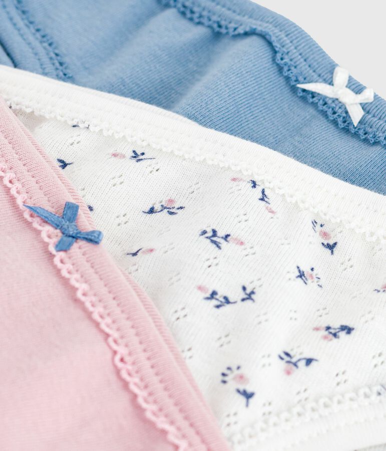 Lot de culottes enfant en coton imprim&eacute; fleurs variante 1