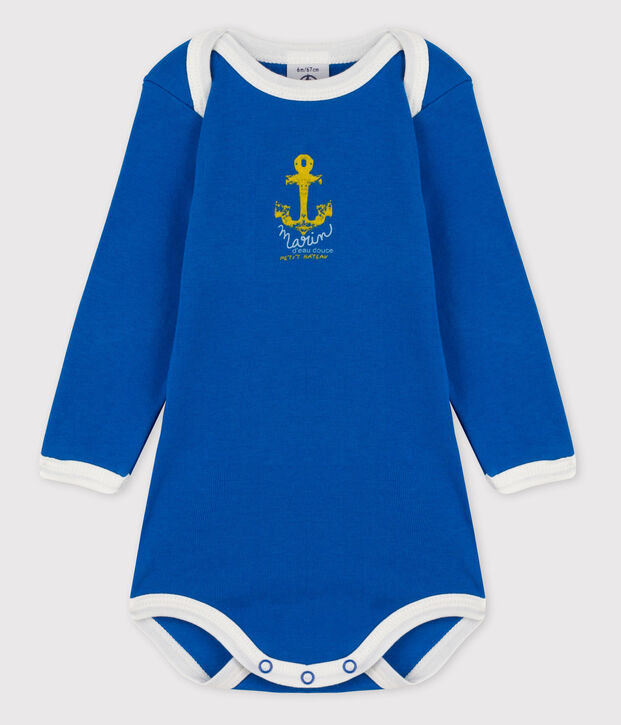Body manches longues b&eacute;b&eacute; fille bleu