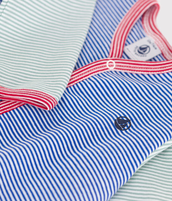 Pyjama en coton rayé bébé bleu CALVIN/ MARSHMALLOW