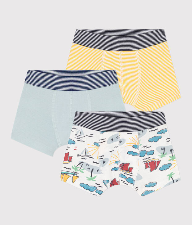 Lot de 3 boxers explorateur en coton petit gar&ccedil;on multicouleur