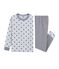 Pyjama petit garçon en côte gris POUSSIERE/blanc MULTICO