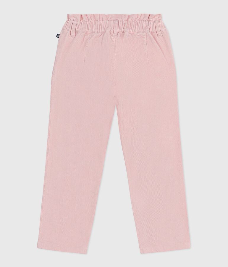Pantalon enfant en velours uni rose JOLI