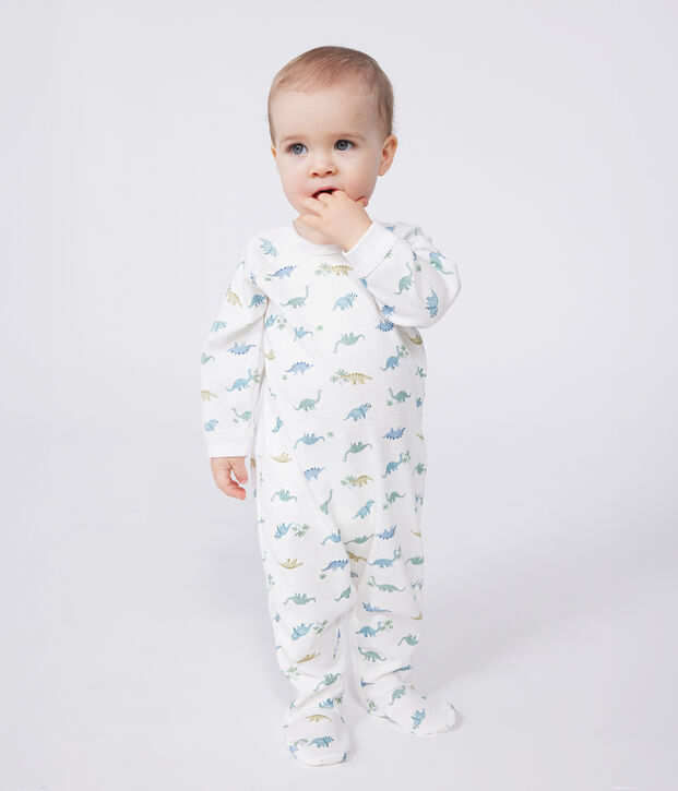 Pyjama b&eacute;b&eacute; en coton dinosaures blanc/multicouleur