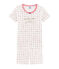 Pyjacourt petite fille coupe très ajustée blanc MARSHMALLOW/blanc MULTICO