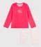 Pyjama  en velours rose/multicouleur