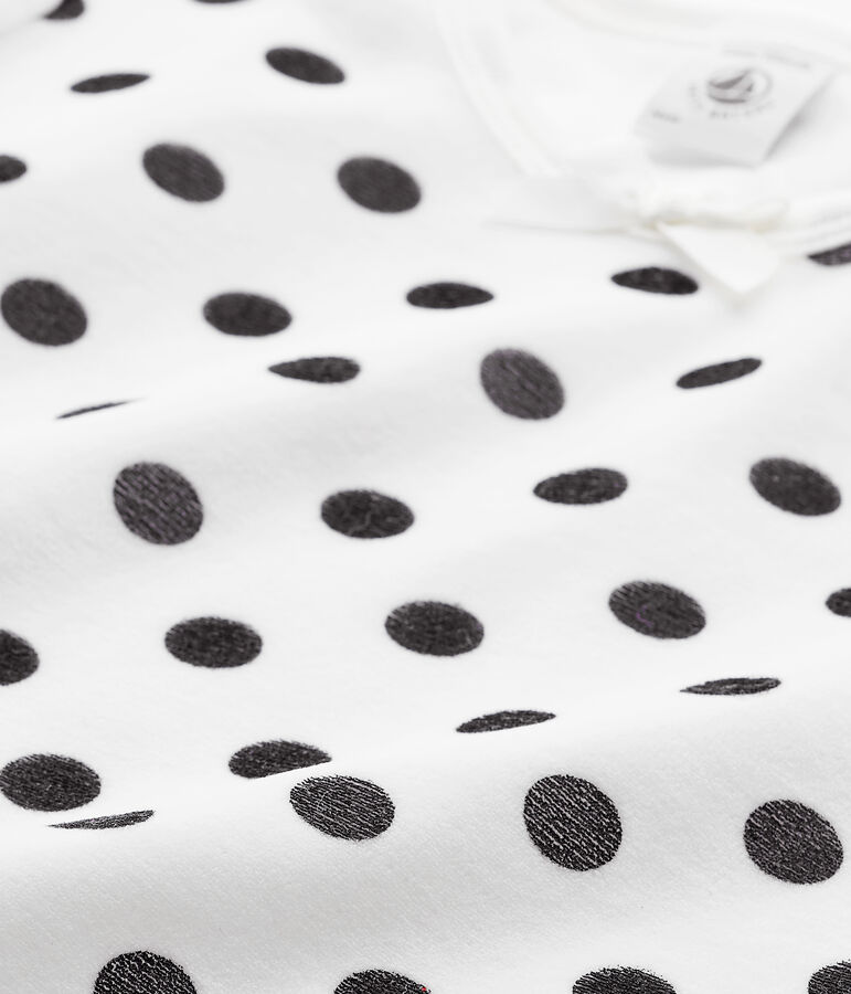 Chemise de nuit fille en bouclette velours bleu/blanc/bleu