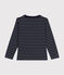 Tee-shirt manches longues en coton enfant garçon bleu SMOKING/blanc MARSHMALLOW