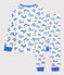 Pyjama motif animaux petit garçon en coton blanc MARSHMALLOW/blanc MULTICO